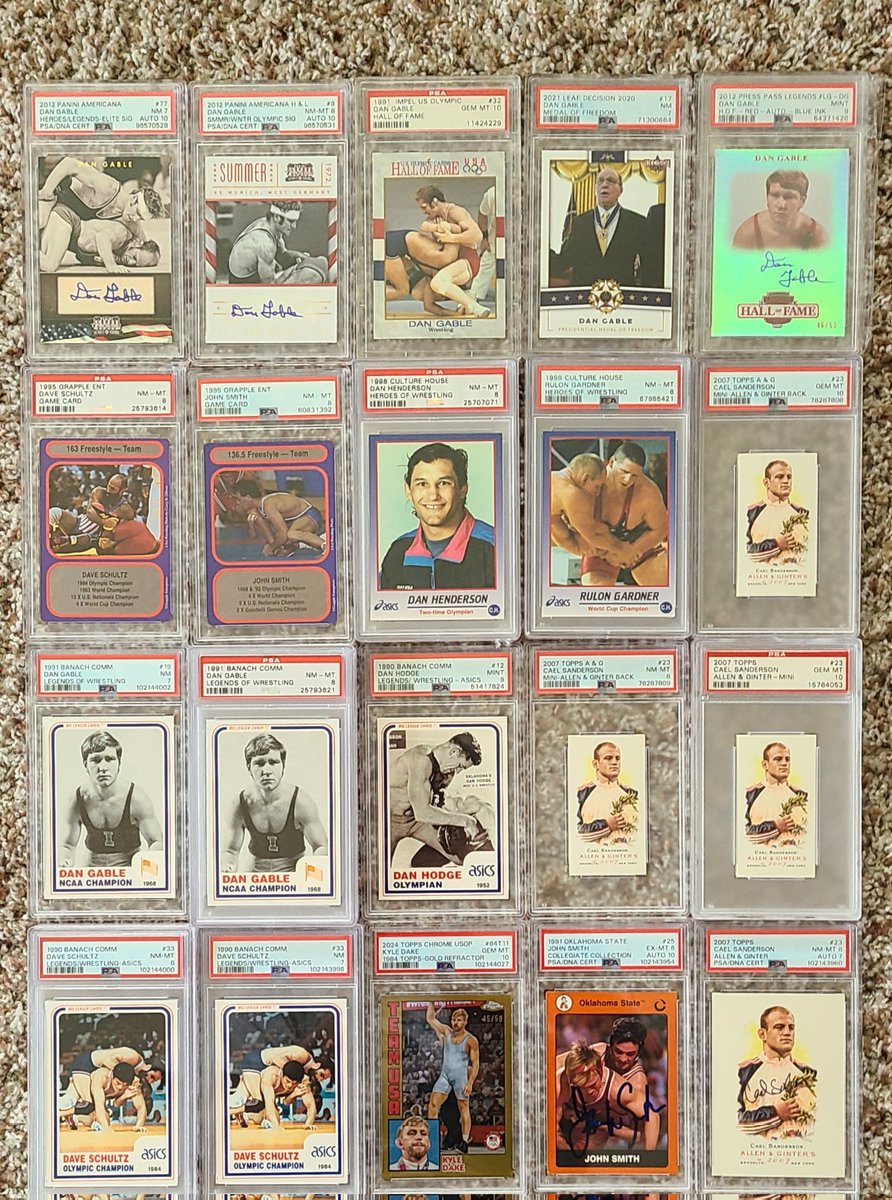 Is anyone interested in Olympic wrestling cards?  Here are some of my spares.