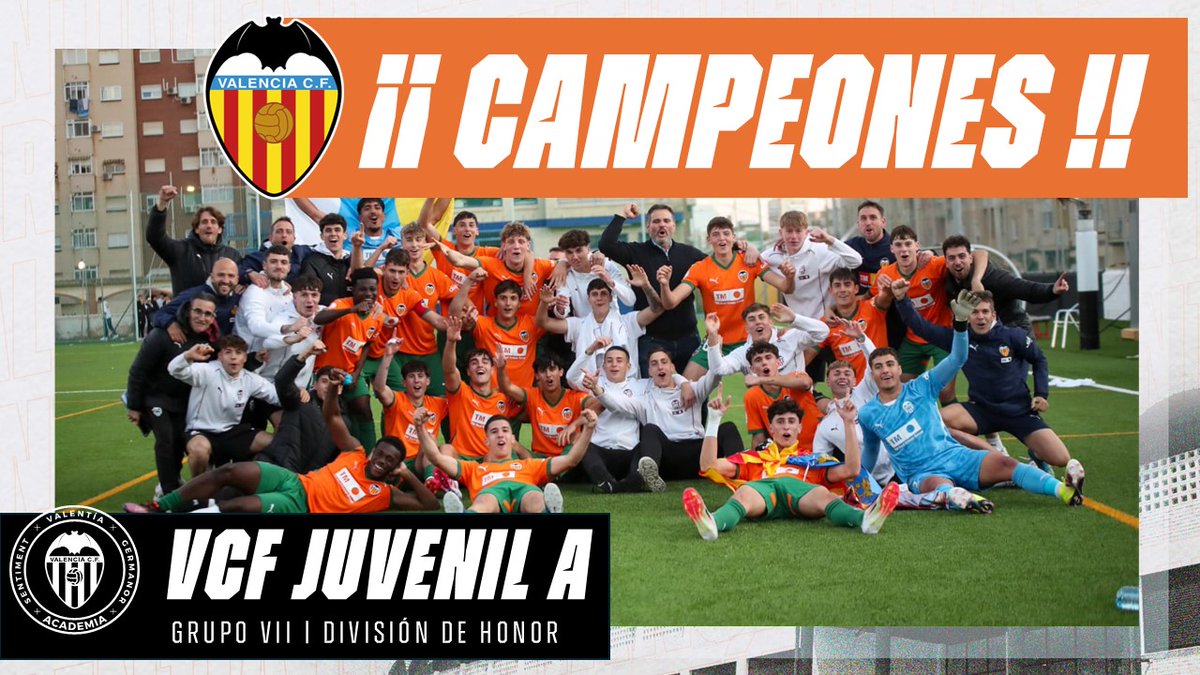 🏆 CAMPEONES 🏆

🦇 El #VCFJuvenil 🅰️ se proclama CAMPEÓN del Grupo VII de División de Honor ‼️

Enhorabuena FAMILIA ‼️