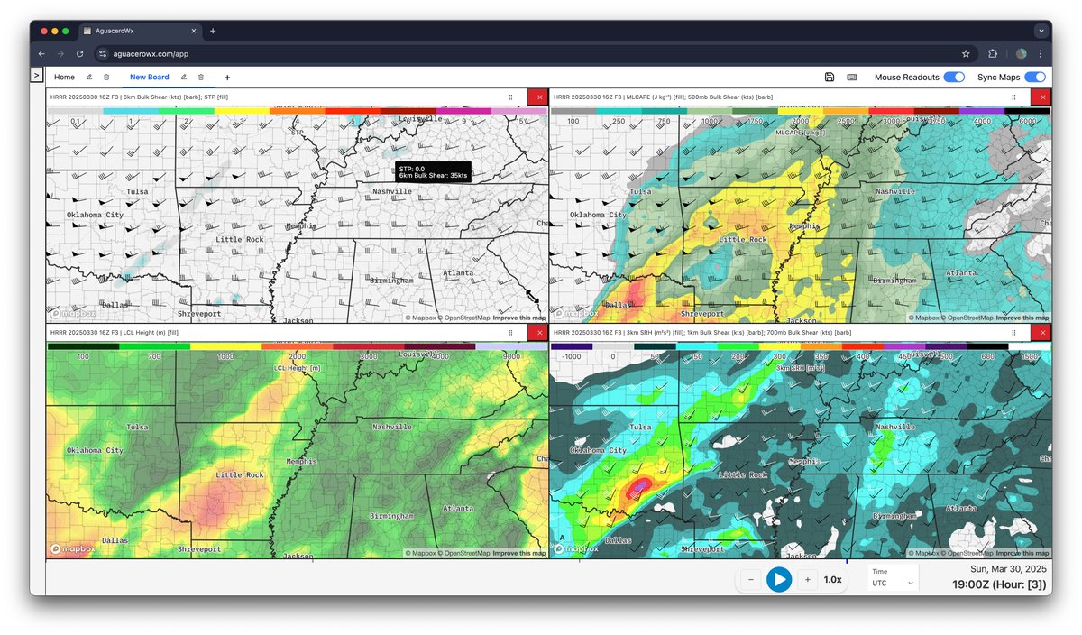 With users being able to now save workflows, here are some of the amazing ones that have been created and are publicly available! Amazing! Create your own at aguacerowx.com/app