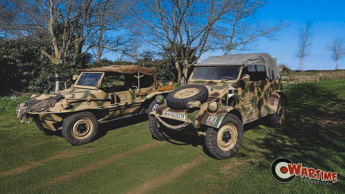 Hoods up! Our replica Schwimmwagen and Kubelwagen.