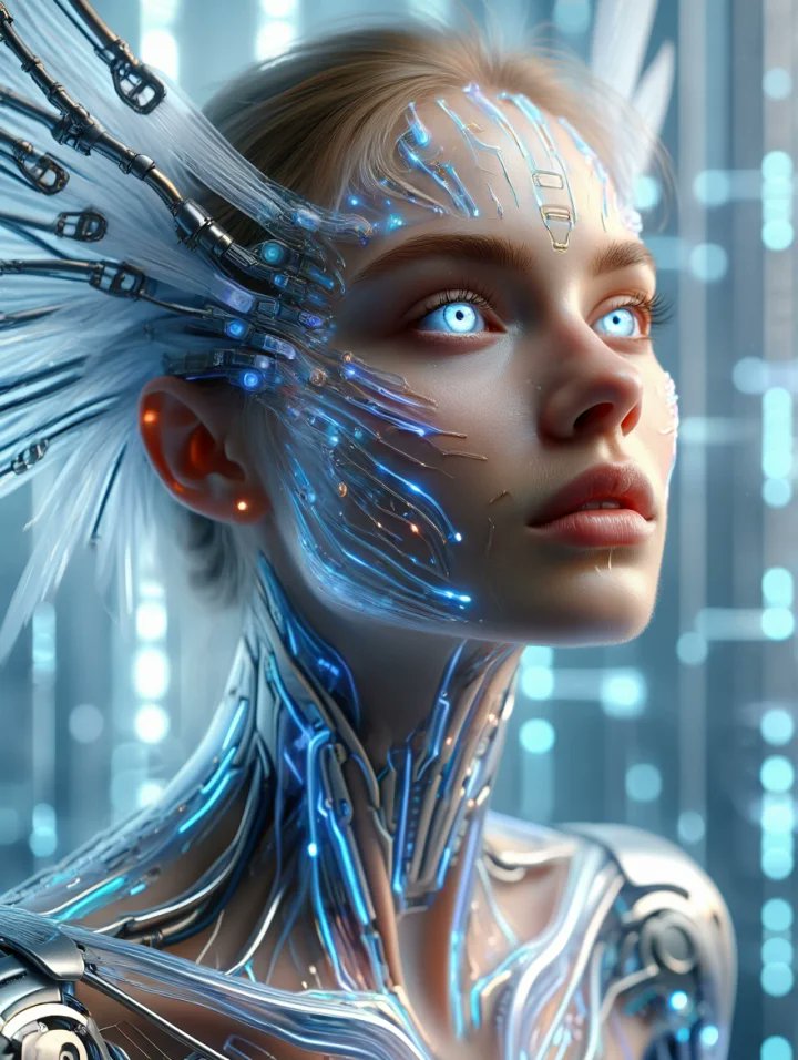 a5roseb's tweet photo. Ascended beyond flesh. She sees the future in code and light.
QT: cybernetic angel
#CyberneticQueen #Futurism #AIArt #SciFiBeauty #NeonWired #Transhumanism #DigitalDivine #MachineMuse #FutureAesthetic https://t.co/jXS92AfyU2