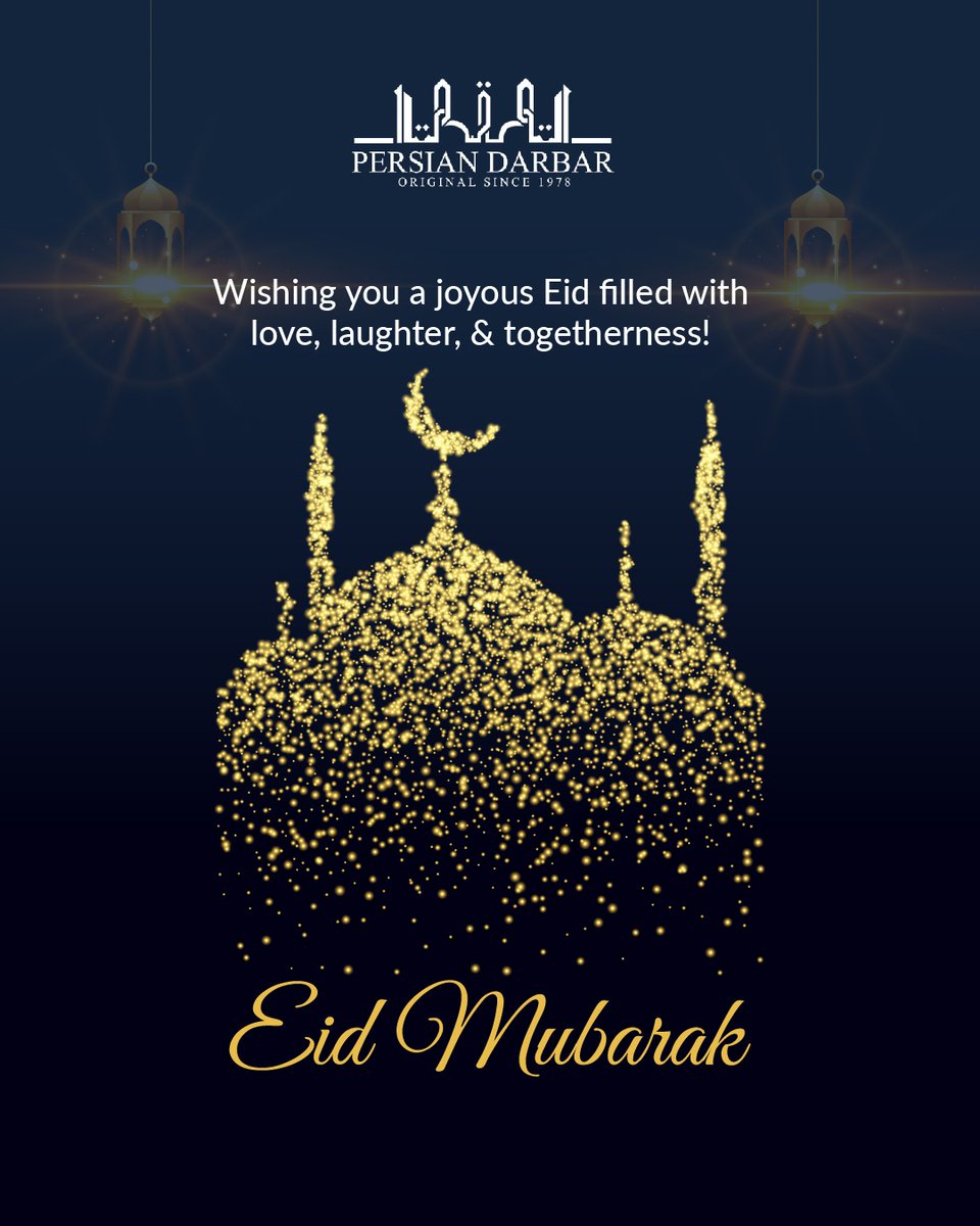 A celebration of love, togetherness, and irresistible flavors!  Eid Mubarak! May your day be filled with happiness and delicious treats. 🌙💫

#persiandarbar #EidMubarak #HappyEid #EidCelebration #FestiveVibes #Blessings #PeaceAndJoy #Gratitude #JoyfulMoments  #EidHappiness