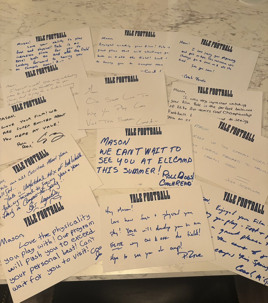 Mason Claus (@_mason_claus) on Twitter photo Thank you Yale Football coaching staff for the handwritten letters! <a href="/yalefootball/">Yale Football</a> <a href="/coach_smcgowan/">Sean McGowan</a> Thank you Yale Football coaching staff for the handwritten letters! <a href="/yalefootball/">Yale Football</a> <a href="/coach_smcgowan/">Sean McGowan</a>