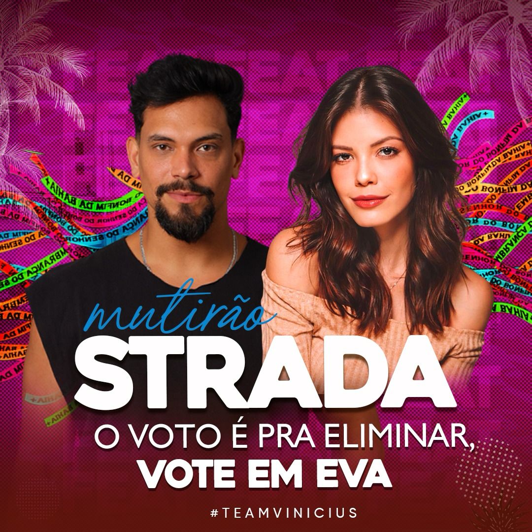 viniciusnasofc's tweet image. 🚨MUTIRÃO FEAT @StradaVitoria ❌ SOMOS FORA EVA 

🗳️ A CADA 10 VOTOS COMENTE UM EMOJI! NÃO ESQUEÇAM DE DEIXAR O SEU VOTO ÚNICO TAMBÉM.

❌ O voto é para ELIMINAR, vote em EVA

✅ Meta: 20k de comentários 

⏰ O prazo é até 13H

▶️ VOTO ÚNICO: gshow.globo.com/realities/bbb/…

▶️ VOTO…