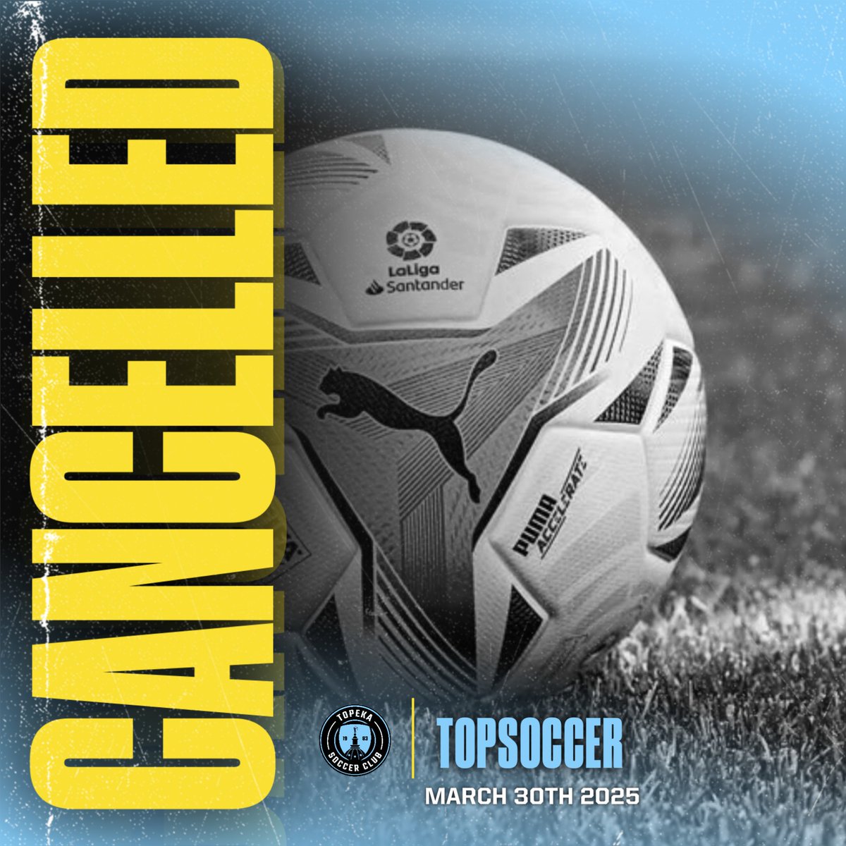 Due to the weather, todays TOPSoccer event is canceled.