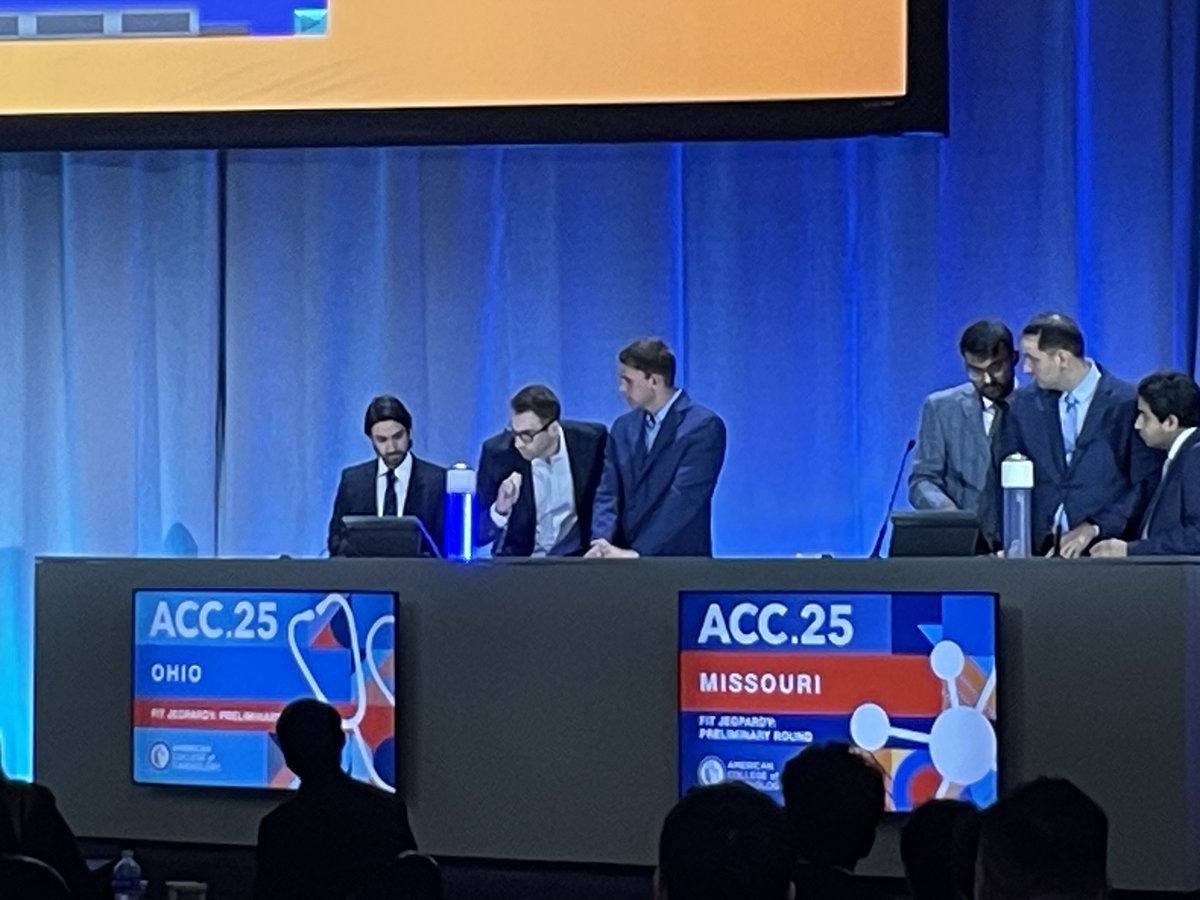 TJ O’Neill (@tjoneillmd) on Twitter photo Great job by Team Ohio (including one of <a href="/UHCardsFellows/">UH Case Western Cardiology Fellows</a> chief fellows <a href="/daher_ghassan/">Ghassan Daher</a>) who crushed the HF category but sustained a narrow loss to Team Missouri in fellow jeopardy. No comment on possible buzzer shenanigans 😉🤐 #Acc2025 <a href="/ACCinTouch/">American College of Cardiology</a> <a href="/HarringtonHVI/">UH Harrington Heart & Vascular Institute</a> Great job by Team Ohio (including one of <a href="/UHCardsFellows/">UH Case Western Cardiology Fellows</a> chief fellows <a href="/daher_ghassan/">Ghassan Daher</a>) who crushed the HF category but sustained a narrow loss to Team Missouri in fellow jeopardy. No comment on possible buzzer shenanigans 😉🤐 #Acc2025 <a href="/ACCinTouch/">American College of Cardiology</a> <a href="/HarringtonHVI/">UH Harrington Heart & Vascular Institute</a>