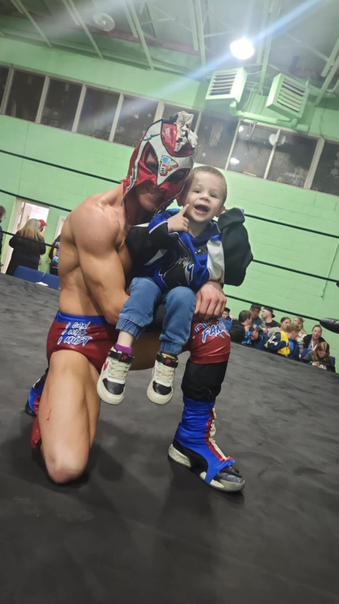 My nephew got to see me live last night. What a memory!! #family #wrestling #wweid