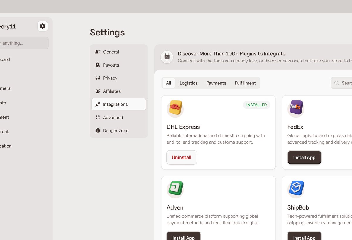 farrelput's tweet image. integration settings // saas dashboard ui 🎛