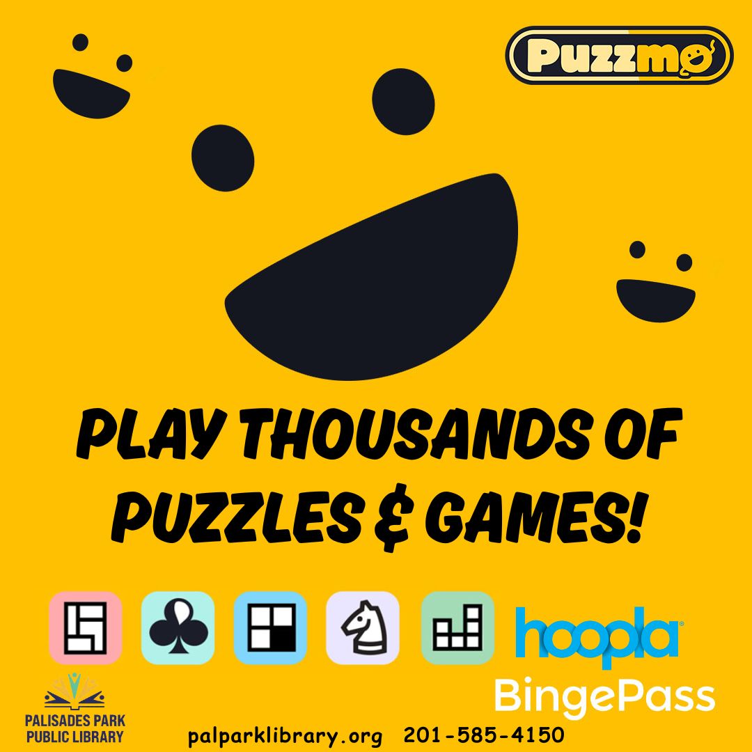 palparklibrary's tweet image. Think outside the box with the new Puzzmo Hoopla BingePass! Enjoy fresh games every day, featuring unique twists on classic favorites and exclusive new games. Test your wits and keep your mind sharp: buff.ly/P99GgVX
#puzzmo #hoopladigital #hooplabingepass