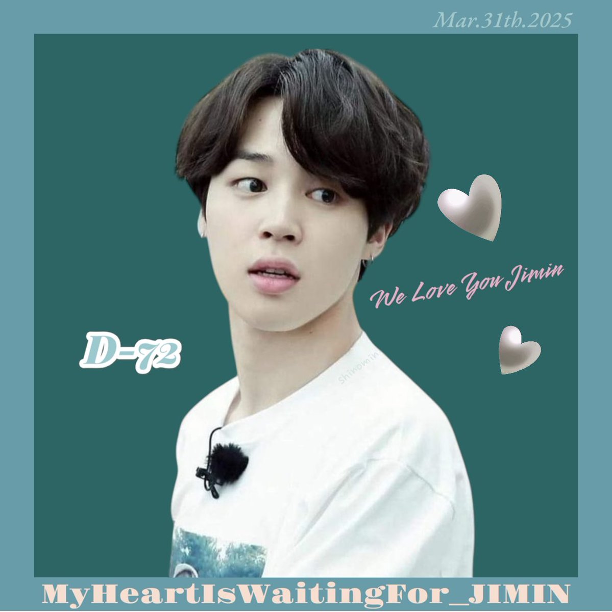 shinochimi1317's tweet photo. ☪️D-72
JIMIN JIMIN JIMIN 🐥💛💛💛
PROUD OF YOU JIMIN ✨
#MyHeartIsWaitingFor_JIMIN 🩵
#WeLoveYouJimin 💖
#WithJiminTillTheEnd 🤍
JIMIN OUR LIGHT RETURNS
#Jimin_MUSE #Jimin_Who
#JIMIN #ParkJimin #ジミン
#BTSJIMIN #지민 #방탄소년단
#BTSARMYPROMISE2025 💜
#D72 https://t.co/svQje2uWFk