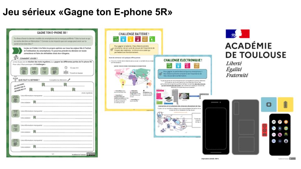 Connaissez-vous le jeu sérieux «Gagne ton E-phone 5R» de <a href="/actoulouse/">Académie de Toulouse</a> ?

💡 Pour comprendre le #cycledevie des objets et leurs impacts environnementaux #EmpreinteEau. 

🔗 Version connectée ou déconnectée
🎯 4 challenges à relever
#CRCN 4⃣.3⃣ #NoPlanetB
👉 pedagogie.ac-toulouse.fr/documentation/…