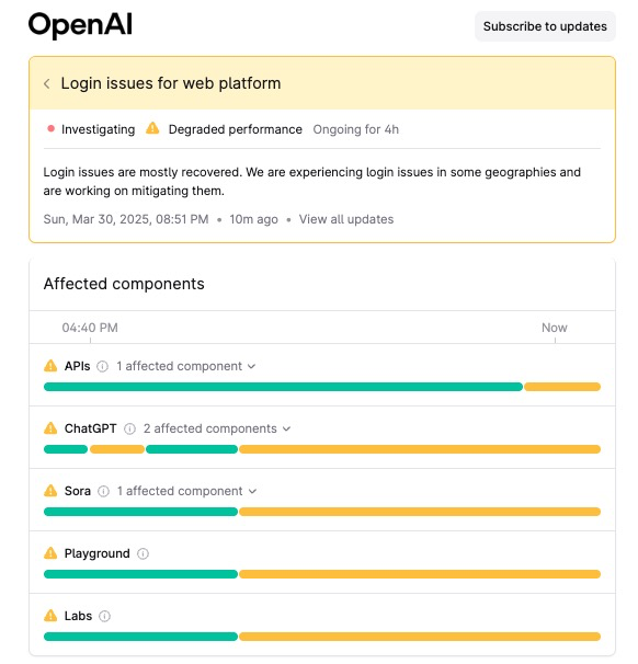 RohitPrasa41090's tweet photo. Its been 4 hours and the platform is still not working .
#ChatGPT #chatgpt4o #OpenAIGPT #openaidown #Outage #outageupdates https://t.co/OO4I5D9hFN