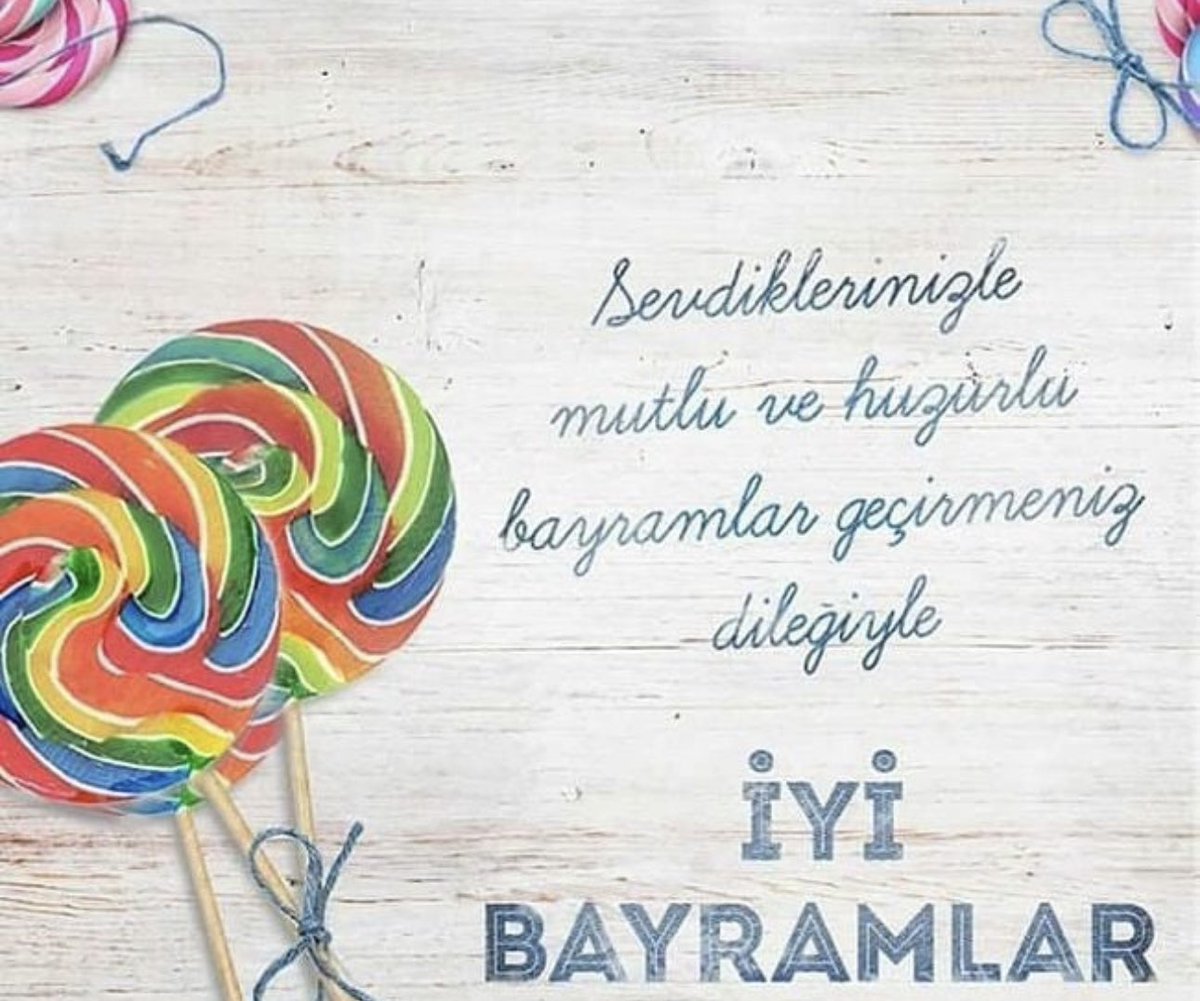 Sevdiklerinizle mutlu ve huzurlu bayramlar geçirmeniz dileğiyle🍬🍭 #RamazanBayramı