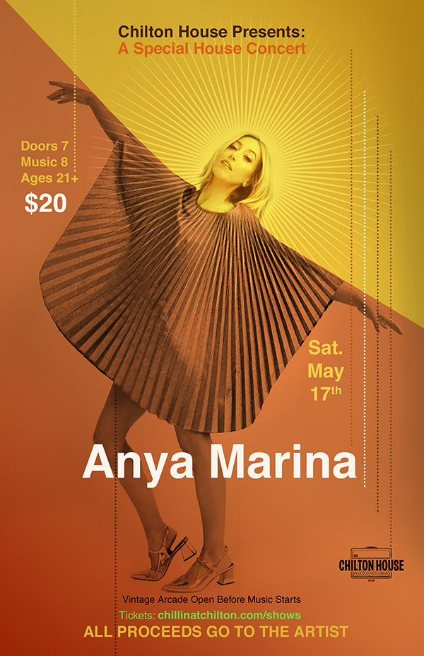 Tix just went on sale for this very special show SAT MAY 17 @ Chilton House in Richmond, VA! So excited to return to one of my all-time favorite spots for an intimate house show. See you there! eventbrite.com/e/anya-marina-…