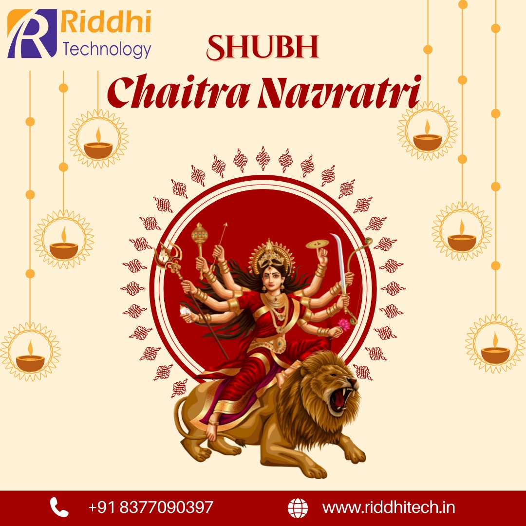 Riddhitech1's tweet photo. "Happy Chaitra Navratri! 🌸✨

May Maa Durga bless you with joy, prosperity &amp; strength. At Riddhi Technology, we celebrate innovation inspired by divine energy.

Wishing you a blessed Navratri! 🔱🌼

#ChaitraNavratri #RiddhiTechnology #FestiveSpirit" https://t.co/dAjrQjvyZ0