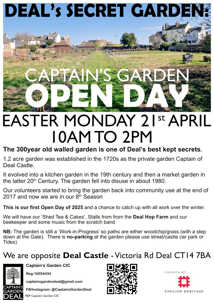 Next open day at the Captain's Garden will be Easter Monday 21st April 10am to 2pm.