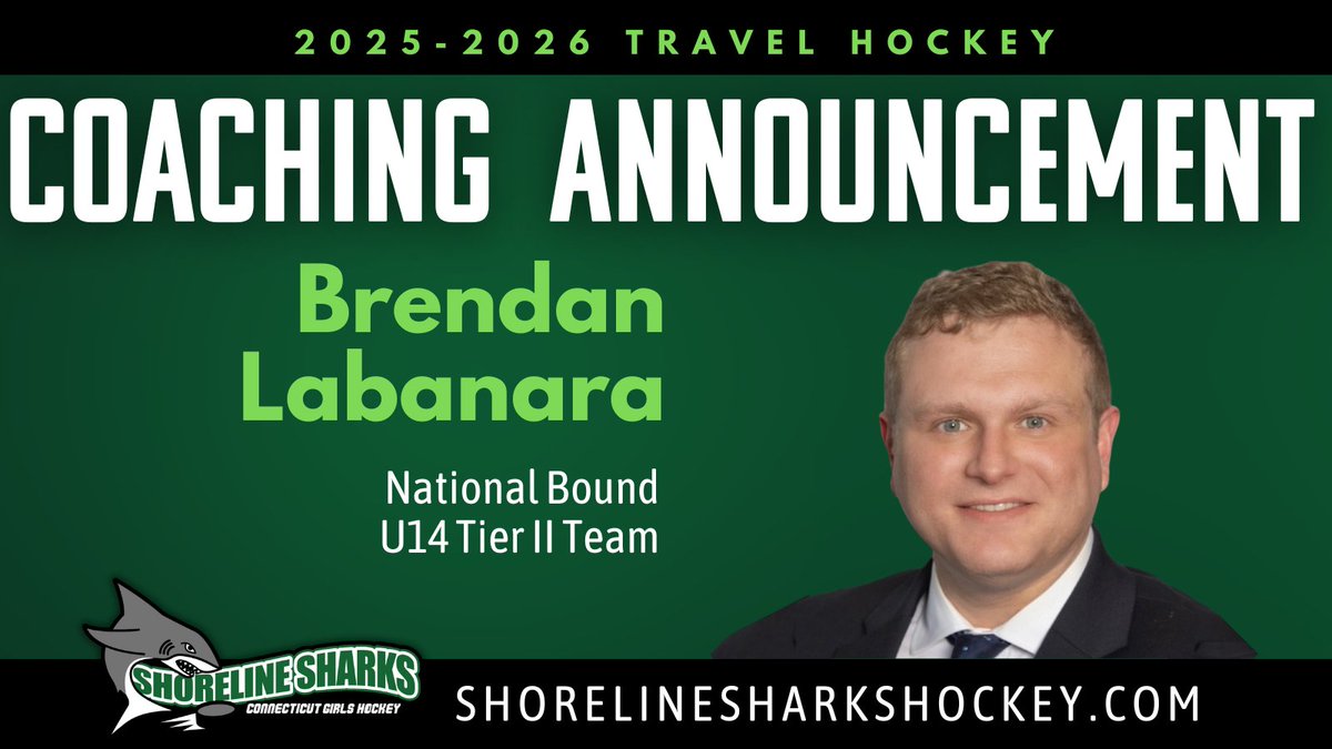 Brendan Labanara will join the Shoreline Sharks to coach our national-bound U14 Tier II team. He coached at Quincy Youth Hockey, CT Clippers, and, most recently, Yale Youth Hockey. 

🔗bit.ly/3XGg7Xk