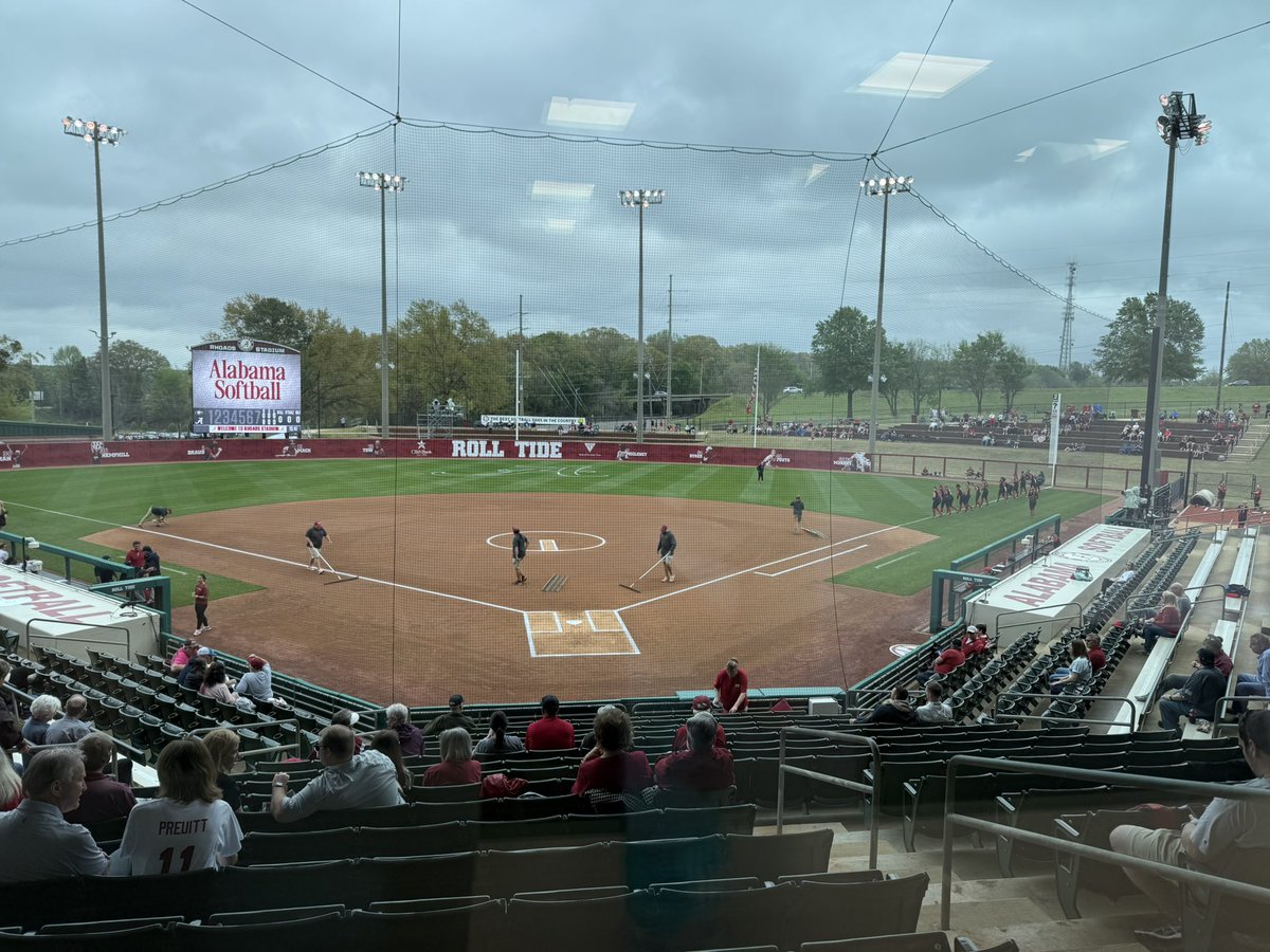 Graham Baakko (@grahambaakko) on Twitter photo Good Sunday morning from Rhoads Stadium. We are here for the series finale between No. 25 Alabama and No. 17 Georgia as both teams look for their first series win of conference play this season.
First pitch set for 15 minutes from now, follow for live updates
<a href="/CWsports/">The Crimson White Sports</a> Good Sunday morning from Rhoads Stadium. We are here for the series finale between No. 25 Alabama and No. 17 Georgia as both teams look for their first series win of conference play this season.
First pitch set for 15 minutes from now, follow for live updates
<a href="/CWsports/">The Crimson White Sports</a>