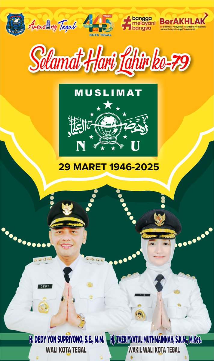 Selamat Hari Lahir Ke 79 Muslimat NU

#pemkottegal #kotategal