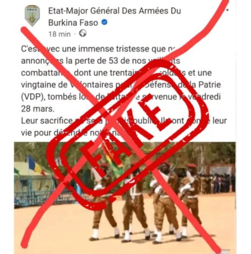 JusteMien's tweet image. #BurkinaFaso : 
Faux, l'#Etat_Major_général des #Armées n'a fait aucun communiqué sur une quelconque perte d'éléments des Forces combattantes. #Lwili