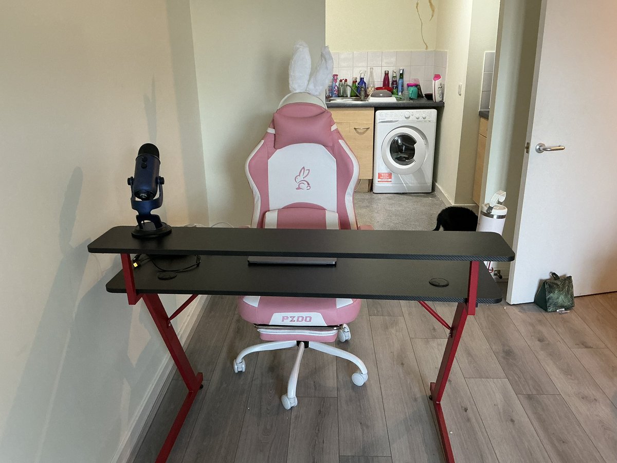 ColetteBalmain's tweet photo. #homeoffice #pzdo #gamingchair #songmics #computertable #macbook_air #jabraevolve40 #yetimicrophone #readytorock My home office is ready! https://t.co/OgPYnWPBeB