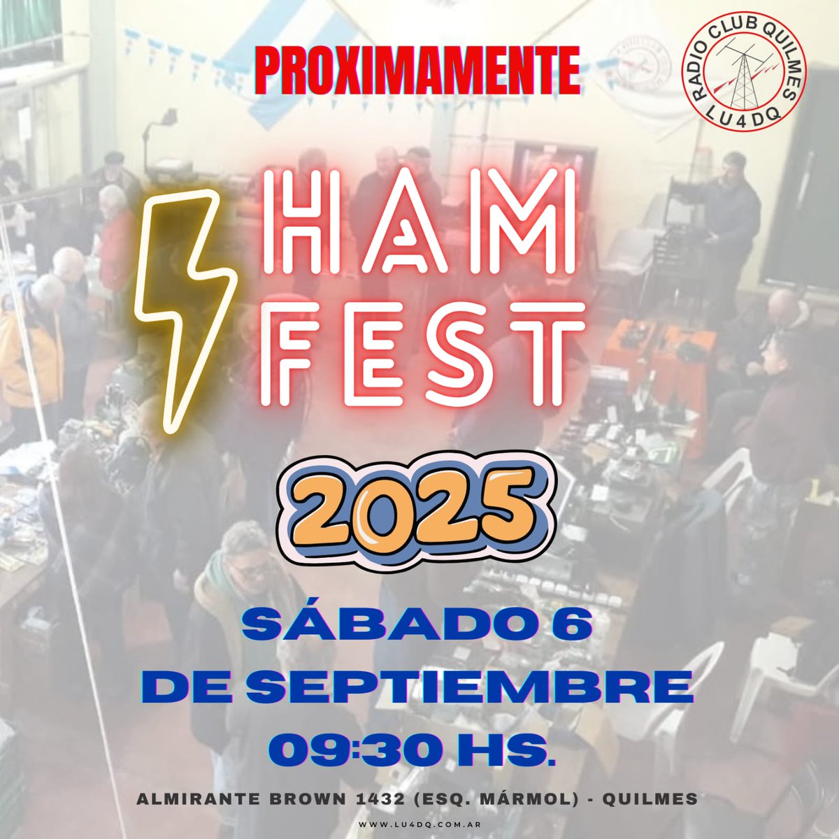 ¡Para agendar!

Anunciamos la fecha de nuestra feria anual para radioaficionados 2025 

En el mes de nuestro aniversario, te esperamos el 6 de septiembre de 2025 a las 9:30 horas para compartir una jornada única con colegas y amigos.

¡No te la pierdas!