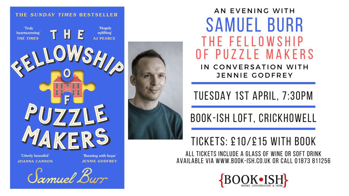 Samuel Burr (@samuelburr) on Twitter photo Tuesday this week! <a href="/Bookishcrick/">Book-ish 📚</a>. I’ll be in conversation with the wonderful <a href="/jennieg_author/">Jennie Godfrey</a>. Do join us if you can! 💛🧩💛 Tuesday this week! <a href="/Bookishcrick/">Book-ish 📚</a>. I’ll be in conversation with the wonderful <a href="/jennieg_author/">Jennie Godfrey</a>. Do join us if you can! 💛🧩💛