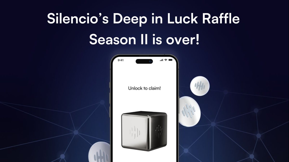 silencioNetwork's tweet image. Season II of the Deep in Luck Raffle ends tomorrow, March 31st!

541M $SLC and several physical prizes from our amazing partners are up for grabs!

This isn’t your average Web3 reward system:
⚪️541.7M $SLC monthly across 100M+ prizes
⚪️Ten distinct prize tiers from Iron (1 $SLC)…