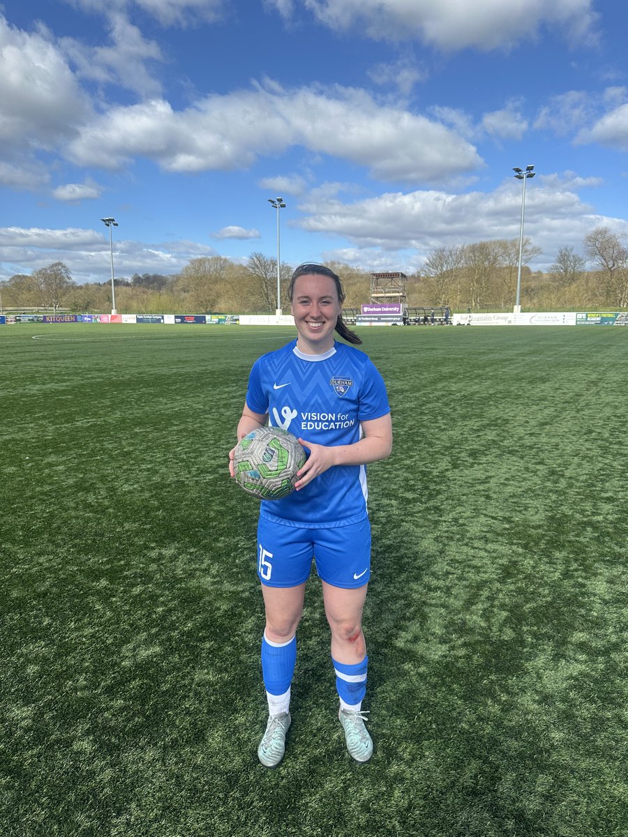 Aimee is taking home today's match ball!🙌

A fantastic first senior hat-trick for <a href="/AimeeClaypole/">Aimee Claypole</a>!⚽️⚽️⚽️

#DurhamWFC