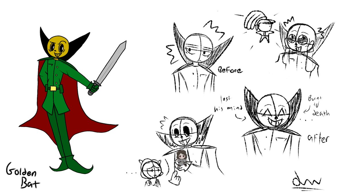 JoshuaC45306321's tweet photo. I decided to draw the first #japanesesuperhero #ogonbat or #phantomas or #goldenbat or whatever his name is. https://t.co/LEcGhD4uIs