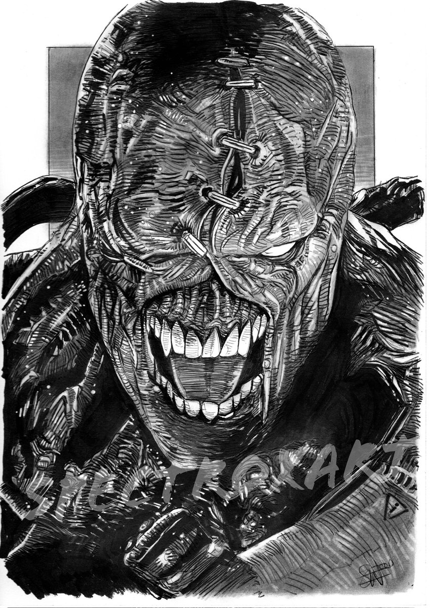 "S.T.A.R.S!" Nemesis (Resident Evil).

#videogames #residentevil #residentevil3nemesis #nemesis #penandink #artcommission 

A4 Ball-Point Pen &amp; Pencil.

ebay.co.uk/usr/spectroxart
spectroxart.etsy.com