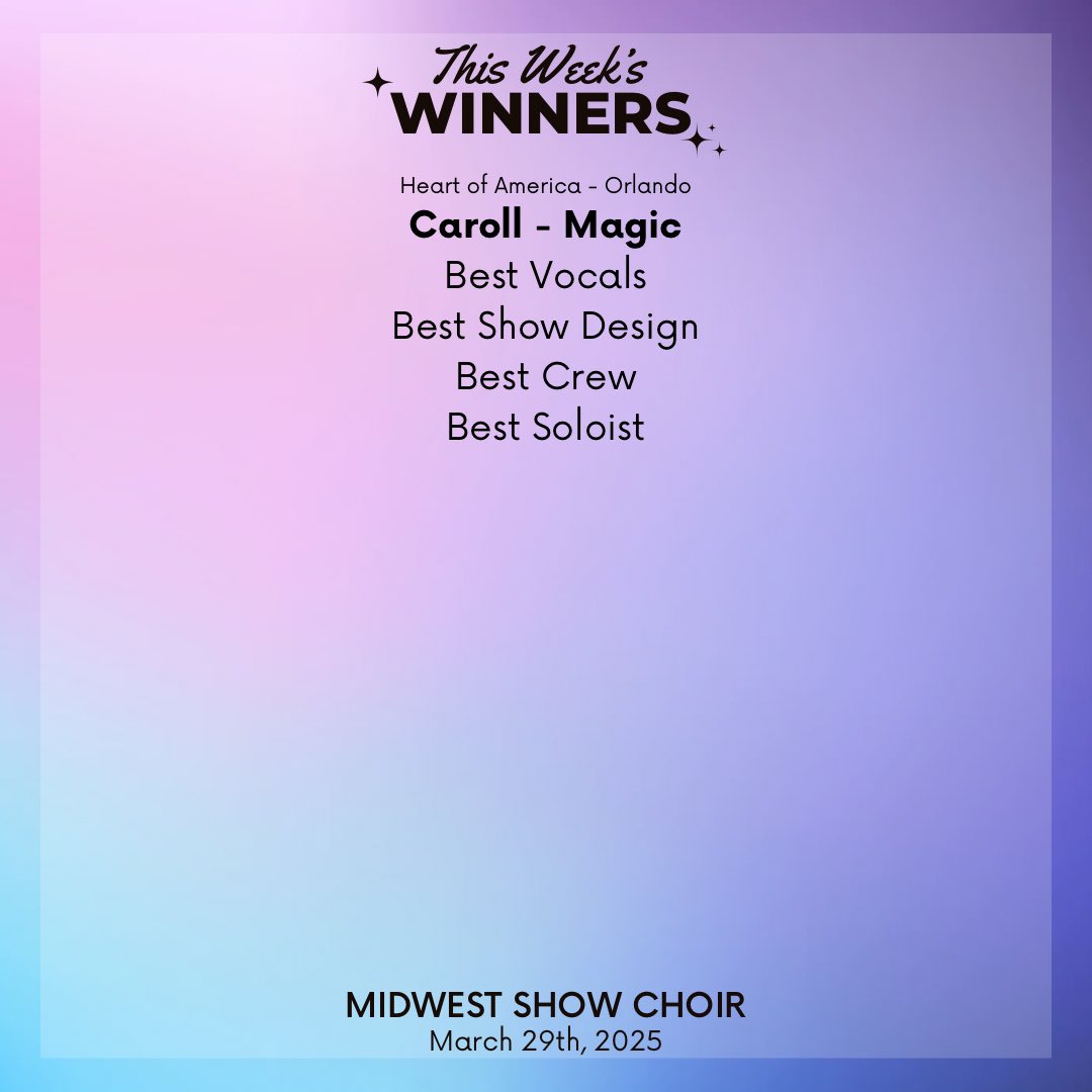 Congratulations to all those performing this late in the season! A special congratulations to Carroll “Magic” for winning grand championship at Heart of America, Orlando! 🏆💃🕺