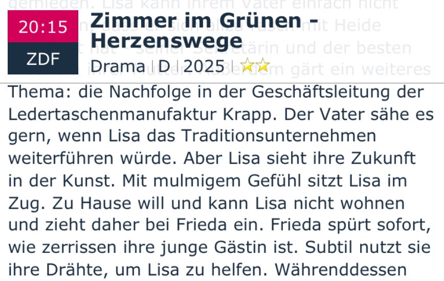 Joschu (@mehlem10) on Twitter photo In der Inhaltsangabe für den Fernsehfilm für heute, den 30. März 2025 wird wieder gegendert. Dort heißt es „die Gästin!“
<a href="/VDS_weltweit/">Verein Deutsche Sprache (VDS)</a> <a href="/Sprachwelt/">Deutsche Sprachwelt</a> In der Inhaltsangabe für den Fernsehfilm für heute, den 30. März 2025 wird wieder gegendert. Dort heißt es „die Gästin!“
<a href="/VDS_weltweit/">Verein Deutsche Sprache (VDS)</a> <a href="/Sprachwelt/">Deutsche Sprachwelt</a>