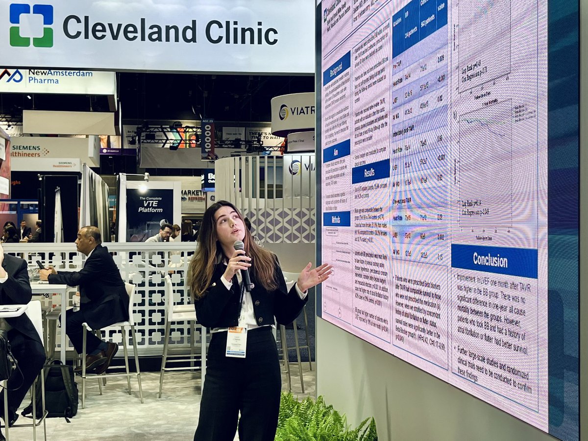 Cleveland Clinic Heart, Vascular & Thoracic (@cleclinichvti) on Twitter photo <a href="/tamarilomaia/">Tamar Lomaia</a> presenting her #ACC25 poster “Clinical Outcomes in Patients Who Were Prescribed Beta Blockers After TAVR”🫀
Excellent <a href="/CCFcards/">CCF Cardiology Fellows</a> presentation featured <a href="/ClevelandClinic/">Cleveland Clinic</a>’s booth!
<a href="/tavrkapadia/">Samir Kapadia</a> <a href="/venumenon10/">venu menon</a> <a href="/tamarilomaia/">Tamar Lomaia</a> presenting her #ACC25 poster “Clinical Outcomes in Patients Who Were Prescribed Beta Blockers After TAVR”🫀
Excellent <a href="/CCFcards/">CCF Cardiology Fellows</a> presentation featured <a href="/ClevelandClinic/">Cleveland Clinic</a>’s booth!
<a href="/tavrkapadia/">Samir Kapadia</a> <a href="/venumenon10/">venu menon</a>