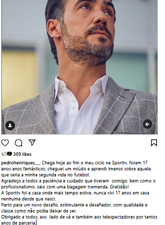 CabineSport's tweet photo. OFICIAL | Pedro Henriques está de saída da SPORTTV, 17 anos depois. https://t.co/fCSHdUxyZj