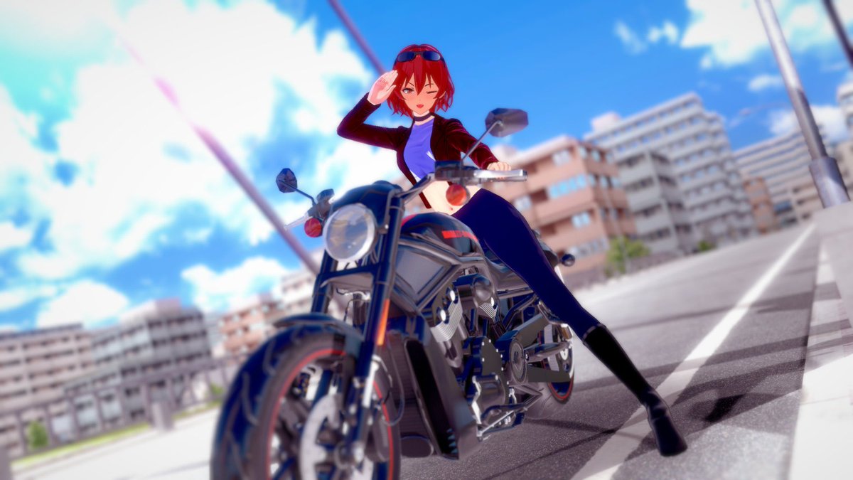 今天天氣不錯呢～沒有航班的日子就好好享受速度吧🩷希望那些魔物不要不知好歹哦 也別被我在騎行路上碰到！不然我可不會放過你們的！#光之戰姬 #褲里絲 #女騎