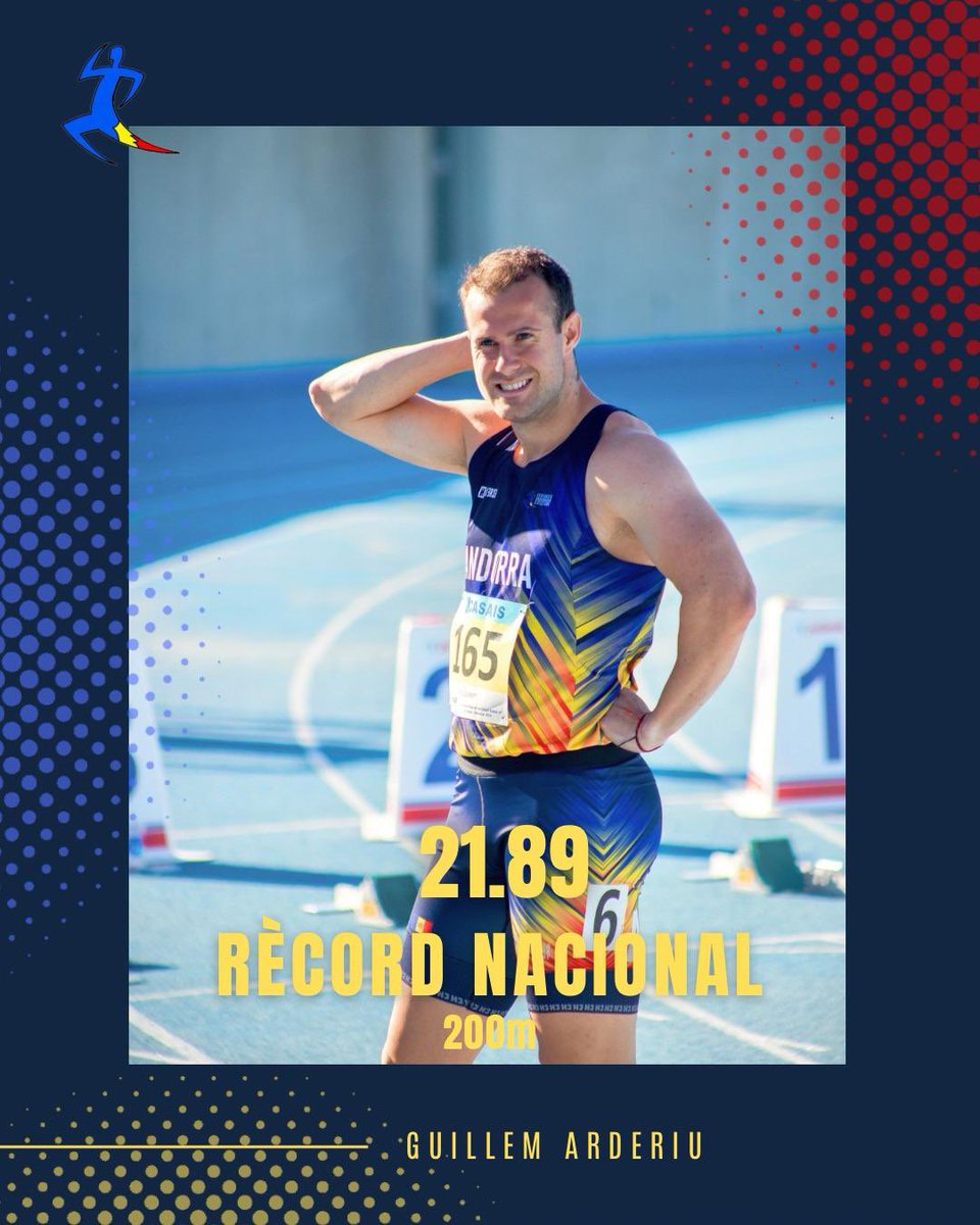 📣 RÈCORD‼️
Campionat d’Andorra

✅ Guillem Arderiu RN🇦🇩 de 200m amb un temps de 21.89

Cau un dels rècords històrics. L’anterior era de Daniel Gómez amb un temps de 21.93 des de l’any 2000

Fantàstic <a href="/GuillemArderiu/">Guillem Arderiu</a>