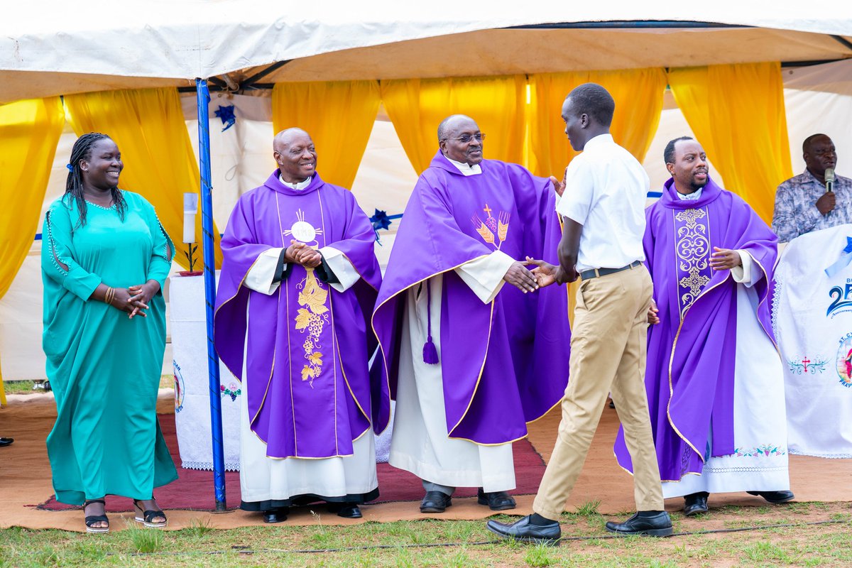BishopCipriano's tweet photo. Today, we celebrated our excellent performance in the 2024 UCE and UACE examinations. The celebrations started with Holy Mass led by Fr Dr Pius Male, the Chancellor of Kampala Archdiocese, assisted by our Director, Fr Isodole Mbaleeba; Fr Fred, the school chaplain; and Fr Joseph https://t.co/mVKYiJi7fC