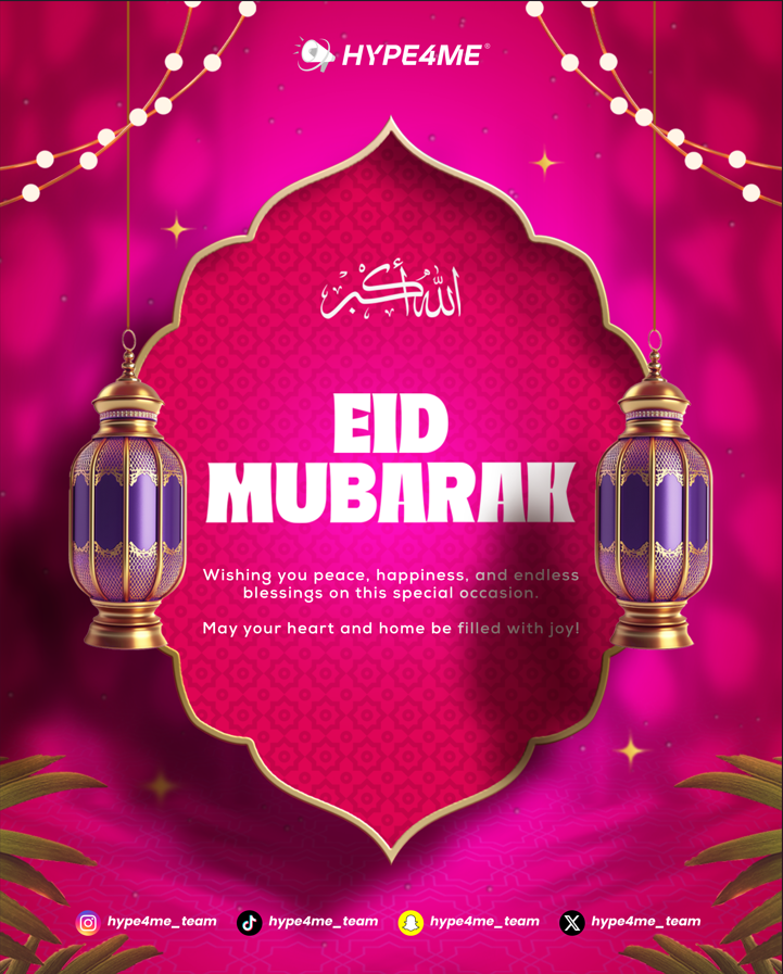 hype4me_team's tweet photo. "On this special day, may your heart be light, your home be bright, and your life be filled with blessings! 🌙💫 #EidMubarak2025 https://t.co/TtTLrtFo9K
