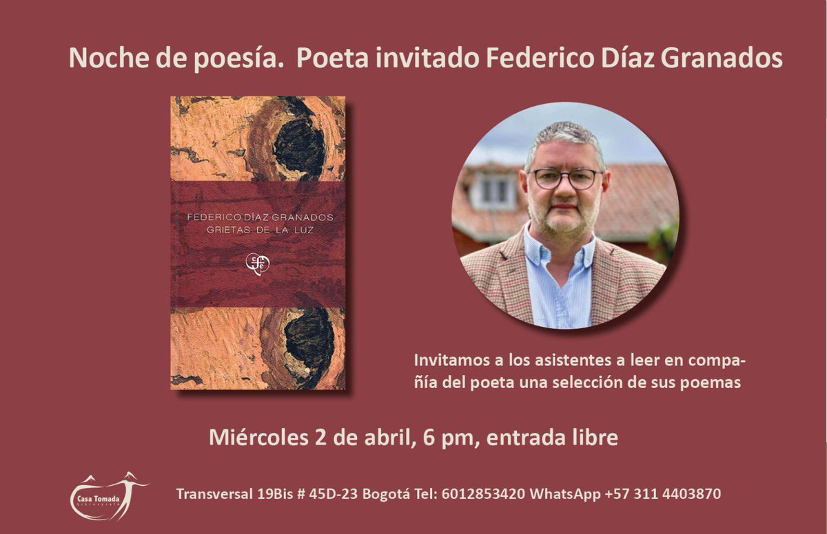 Inauguramos este nuevo espacio de miércoles de poesía con la lectura en voz alta de los poemas de Federico Díaz Granados <a href="/FCEColombia/">Fondo de Cultura Económica - Colombia</a>