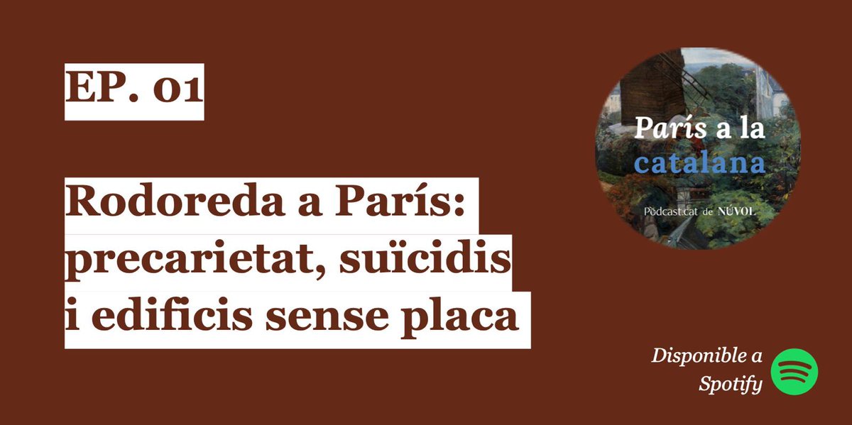🫧 Ja teniu el primer episodi de la temporada disponible.

Hi descobrim el París de Rodoreda i imaginem la precarietat de la postguerra, especulem amb la dèria romàntica de suïcidar-se llançant-se al Sena i visitem rue de Cherche Midi. Escolteu-nos!
