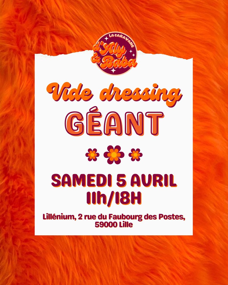 Avis à tous mes Lillois ‼️
Avec <a href="/Minibaba_/">G̷u̷s̷</a> on participe à un vide dressing géant ce samedi 5 avril à Lillénium 
On y vendra des vêtements de tout styles, toutes tailles et surtout pour tous les budgets 💶
On vous attend nombreux 🤭