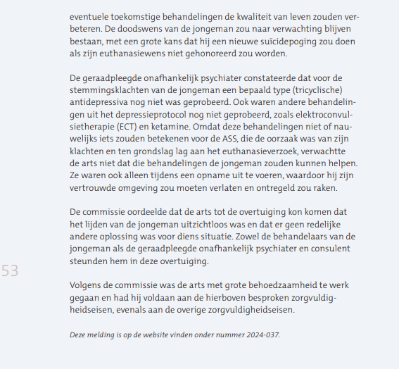 AstridvanDuyn's tweet photo. @terryfuck45 For everyone's information, the original report is available to read as a pdf (in dutch) on the committee's website, euthanasiecommissie dot nl. It's on page 51 and everyone in the replies to that post will be glad to hear none of their grim fantasies are true https://t.co/Sek0ZtjjzX