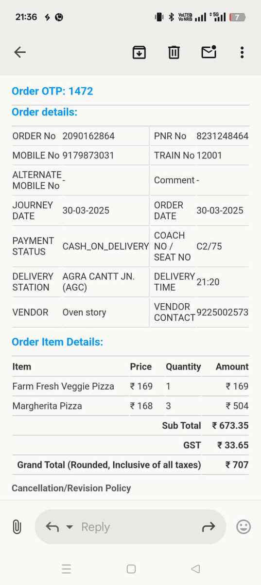 imabhi91's tweet photo. I had not received this order while travelling,No call was received from the delivery boy and the someone is calling and pressuring me to cancel the order so he can refund the amount, I am suffering from hunger as I have some medical issues
@IRCTCofficial @RailwaySeva https://t.co/epRmtBxRnK
