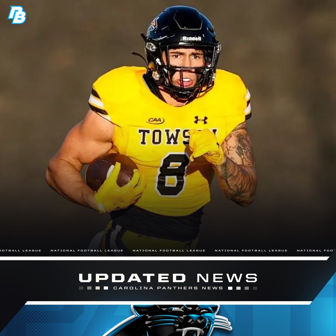 The #Panthers met with <a href="/Towson_FB/">Towson Football</a> TE Carter Runyon at his pro day, per <a href="/TonyPauline/">Tony Pauline</a>. #KeepPounding 

Runyon (6’5”, 244 LBS) finished the 2024 season with 45 receptions, 502 yards &amp; 5 TDs. He ran a 4.62 40-yard dash time at his pro day. 

“Runyon is a terrific developmental