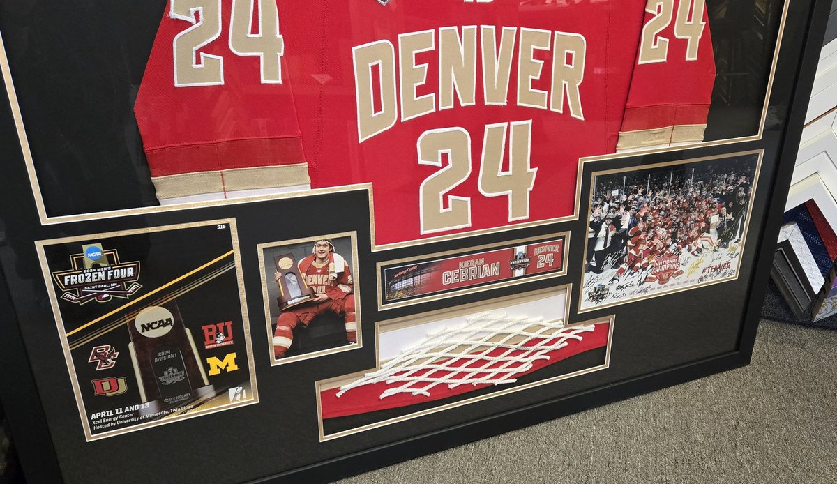 FrameDeArt's tweet photo. Good luck today in a rematch of last year's National Championship game!  On the road to #Frozenfour!  We love being the preferred framer for the 10X National Champions DU Hockey Team!

#DenverHockey #DUHockey #Hockey #MFrozenFour #UniversityofDenver #TENver #GOPios #Denver #Colorado #framing #customframing #pictureframing #art #decor #walldecor #milehighcity #cityofdenver #cityofEnglewood #shoplocal #shopsmall 
@TruVueGlazing
@DU_Hockey
@DCarleDU