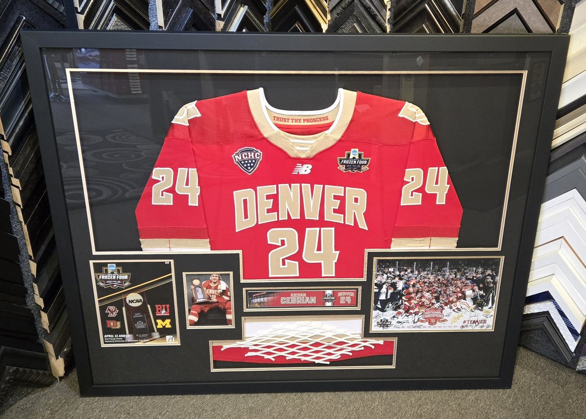 FrameDeArt's tweet photo. Good luck today in a rematch of last year's National Championship game!  On the road to #Frozenfour!  We love being the preferred framer for the 10X National Champions DU Hockey Team!

#DenverHockey #DUHockey #Hockey #MFrozenFour #UniversityofDenver #TENver #GOPios #Denver #Colorado #framing #customframing #pictureframing #art #decor #walldecor #milehighcity #cityofdenver #cityofEnglewood #shoplocal #shopsmall 
@TruVueGlazing
@DU_Hockey
@DCarleDU