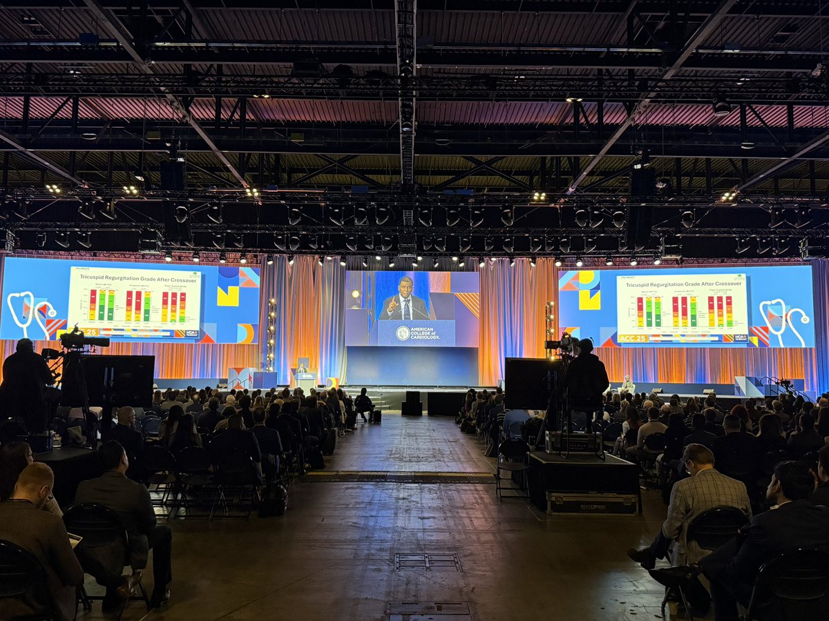 Dr. Gilbert Tang (@gilberttangmd) on Twitter photo #ACC25 #TRILUMINATE 2y pivotal trial showing #TriClip ⬇️HFH not counting crossover. Crossover pts sicker ⬆️TR, diuretics, symptoms, HFH. Same safety and TR⬇️ and ⬆️KCCQ. Game changer for our patients! <a href="/hahn_rt/">RTHahnMD</a> <a href="/PaulSorajj74157/">Paul Sorajja</a> <a href="/HamidNadira/">Nadira Hamid</a> <a href="/AbbottCardio/">Abbott Cardiovascular</a> <a href="/ACCinTouch/">American College of Cardiology</a>
Simultaneous #ACC25 #TRILUMINATE 2y pivotal trial showing #TriClip ⬇️HFH not counting crossover. Crossover pts sicker ⬆️TR, diuretics, symptoms, HFH. Same safety and TR⬇️ and ⬆️KCCQ. Game changer for our patients! <a href="/hahn_rt/">RTHahnMD</a> <a href="/PaulSorajj74157/">Paul Sorajja</a> <a href="/HamidNadira/">Nadira Hamid</a> <a href="/AbbottCardio/">Abbott Cardiovascular</a> <a href="/ACCinTouch/">American College of Cardiology</a>
Simultaneous