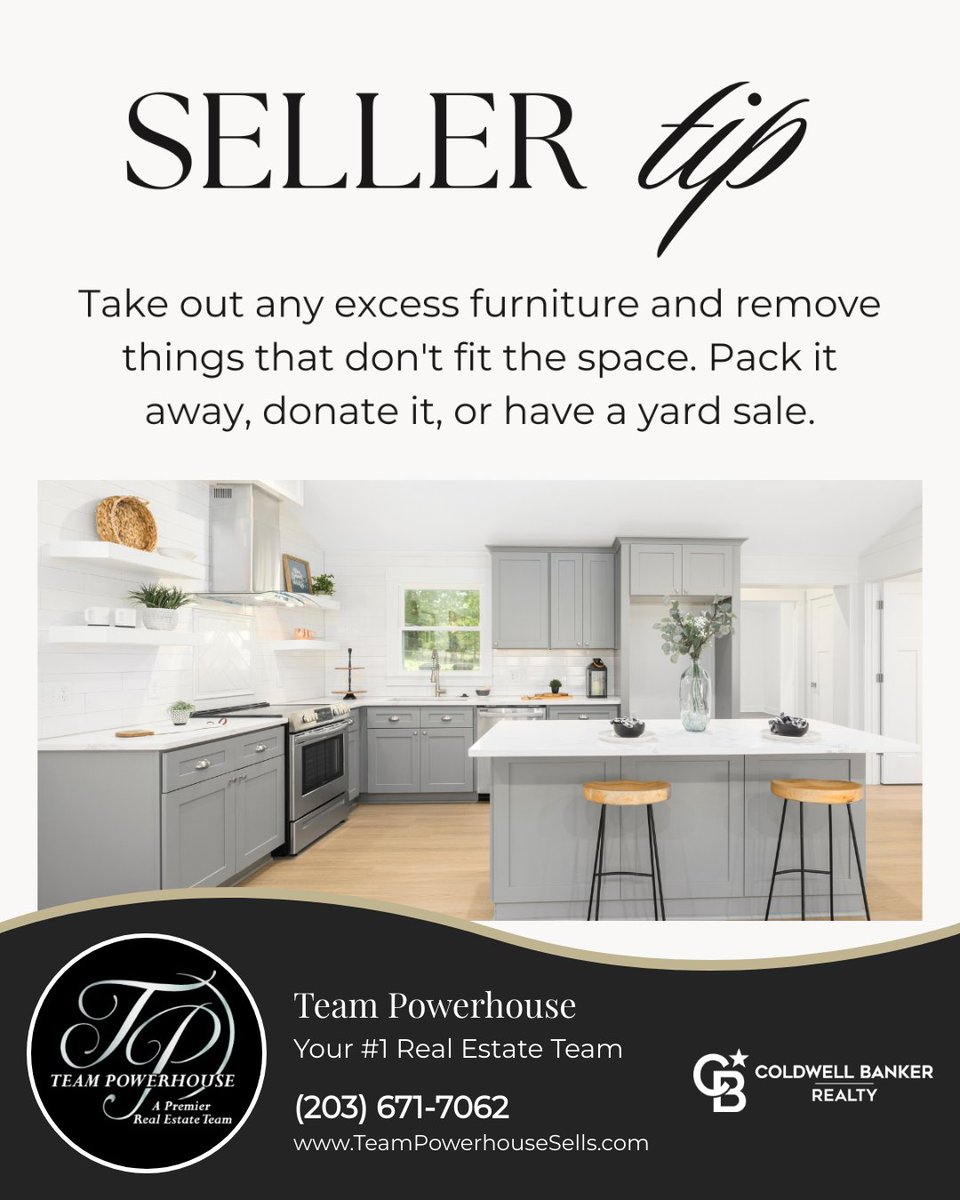 coldwell_team's tweet image. When potential buyers walk into the house, they don't want to feel overwhelmed with clutter, so make sure to do all the cleaning and decluttering before the first showing. It will make a world of a difference!

#homesellingtip #cleananddeclutter