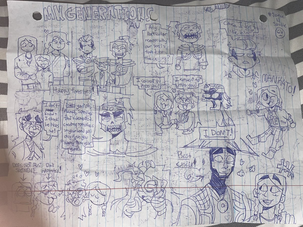 draws_bug98965's tweet photo. Plus some doodles to go with my au! Basically showing the character dynamics and all (and how different Spindles family is in this au. Not in a good way either)

#SpindleKontent #MankatoKontent #reivik #windwolf #mortalkombat #mk11 https://t.co/dRkFcce5Fs